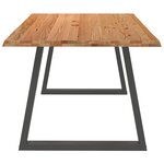 vidaXL Table à manger avec bord naturel 180x100x74cm bois massif chêne