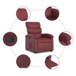 vidaXL Fauteuil inclinable Rouge bordeaux Similicuir