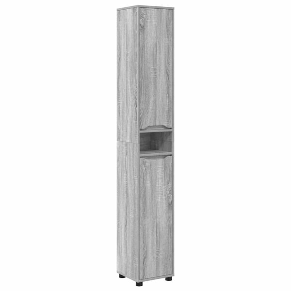 vidaXL Cabinet de salle de bain Gris Sonoma 30 5 x 30 x 195 cm