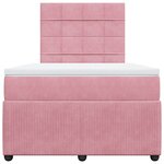 vidaXL Sommier à lattes de lit avec matelas rose 120x190 cm velours