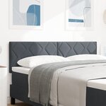 vidaXL Tête de lit en velours gris foncé  design blocs en diamant  160 cm.