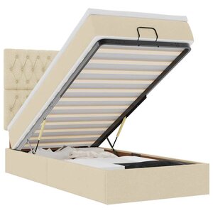 vidaXL Cadre de lit ottoman avec matelas crème 100x200cm tissu
