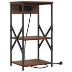 vidaXL Cabinet de chevet avec étagère Chêne marron 41 x 31 x 76 cm
