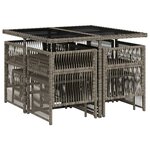 vidaXL Ensemble à manger de jardin 9 Pièces coussins gris résine tressée