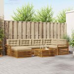 vidaXL Ensemble de canapés d'extérieur 7 Pièces Naturel et Beige