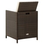 vidaXL Chaises de jardin avec coussins lot de 4 Résine tressée Marron