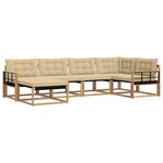 vidaXL Ensemble de canapés d'extérieur 6 Pièces Blanc et Beige