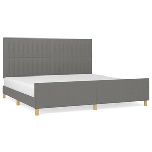 vidaXL Cadre de lit sans matelas gris foncé 200x200 cm tissu