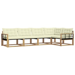 vidaXL Ensemble de canapés d'extérieur 5 Pièces Blanc et crème