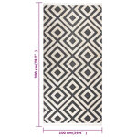 vidaXL Tapis à tissage plat d'extérieur 100x200 cm Noir et beige clair