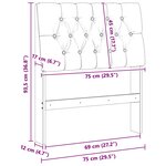 vidaXL Tête de lit capitonnée Noir 75 cm Pin massif