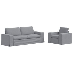 vidaXL Ensemble de Canapés 2 pc Gris clair tissu