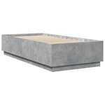 vidaXL Cadre de lit avec LED sans matelas gris béton 90x200 cm