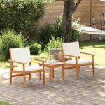 vidaXL Ensemble de canapé de jardin 3 Pièces Marron Bois d'acacia massif