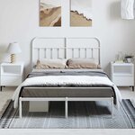 vidaXL Cadre de lit métal sans matelas et tête de lit blanc 150x200 cm