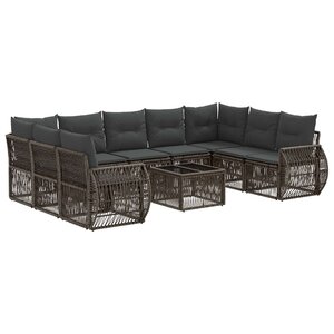 vidaXL Ensemble de canapé de jardin 10 Pièces Gris et Gris foncé