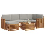 vidaXL Ensemble de canapé d'angle 7 Pièces Gris Naturel et Clair