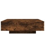 vidaXL Table basse avec lumières LED chêne fumé 100x100x31 cm