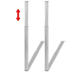 vidaXL Pieds de table télescopiques 4 Pièces Nickel brossé 710 mm-1100 mm