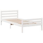 vidaXL Lit bibliothèque sans matelas blanc 100x200 cm bois pin massif