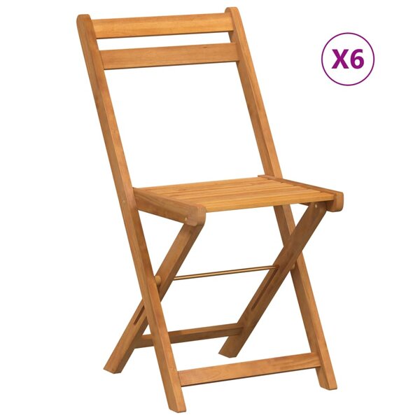 vidaXL Chaises de bistrot pliantes lot de 6 bois d'acacia solide
