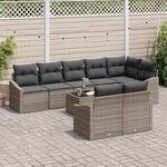 vidaXL Ensemble de canapé de jardin 9 Pièces Gris clair polyrotin