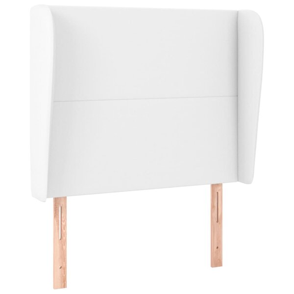 vidaXL Tête de lit avec oreilles Blanc 93x23x118/128 cm Similicuir