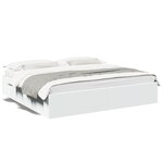 vidaXL Cadre de lit blanc 200x200 cm bois d'ingénierie