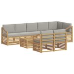 vidaXL Ensemble de canapés d'extérieur 9 Pièces Blanc et gris clair