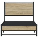 vidaXL Cadre de lit en métal sans matelas chêne sonoma 90x200 cm
