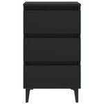 vidaXL Table de chevet avec pieds en métal noir 40x35x69 cm