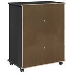 vidaXL Cabinet roulant Noir 63 5 x 39 x 79 cm Bois de Pin Massif