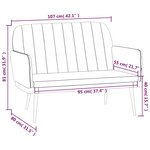 vidaXL Banc Gris 107x80x81 cm Similicuir