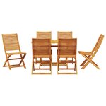 vidaXL Ensemble de salle à manger pour jardin 7 Pièces Marron