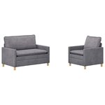 vidaXL Ensemble de Canapés 2 Pièces Gris clair Polyester