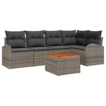 vidaXL Ensemble de canapé de jardin gris 6 Pièces Gris Moyen