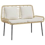 vidaXL Banc de jardin Marron et Crème polyrotin
