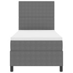 vidaXL Lit ressorts avec matelas & lumière LED gris 90x200 cm tissu côtelé