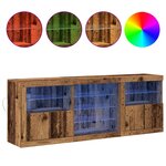 vidaXL Buffet avec lumières LED Bois ancien 181 5x37x67 cm Bois recyclé