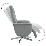 vidaXL Fauteuil inclinable avec repose-pieds gris clair tissu