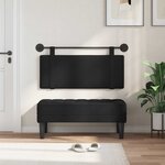 vidaXL Tête de lit suspendue Noir Tissu