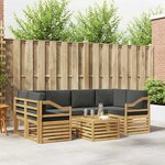 vidaXL Ensemble de canapés d'extérieur 7 Pièces Blanc et anthracite