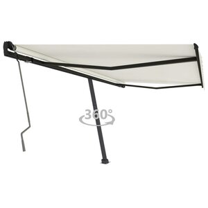 vidaXL Auvent manuel rétractable sur pied 400x350 cm Crème