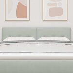 vidaXL Tête de lit LED avec bandes LED Gris clair 144 cm Velours