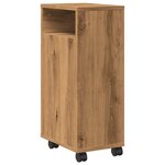 vidaXL Meuble étroit de salle de bain à roulettes chêne artisanal