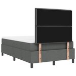 vidaXL Lit à ressorts avec matelas Gris foncé 120 x 190 cm tissu