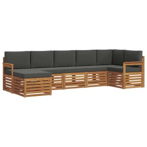 vidaXL Ensemble de canapé d'angle 7 Pièces Naturel et Anthracite