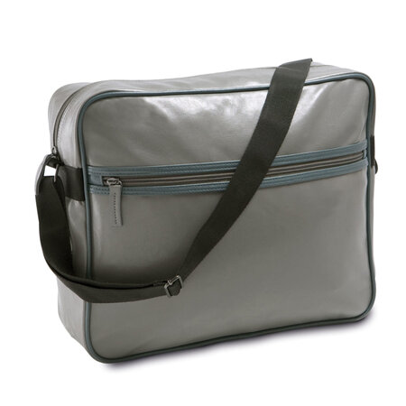 Sac messenger en polyvinyle gris