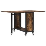 vidaXL Table à manger pliante avec roulettes 130 x 80 x 76 5 cm