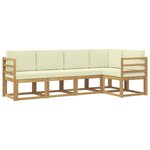 vidaXL Ensemble de canapés d'extérieur 5 pc Blanc et crème